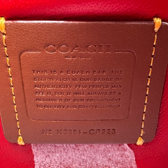 Coach NWT Red Quilted Mira Crescent Shoulder Bag with Heart Chain ❤️ - Picture 15 of 16